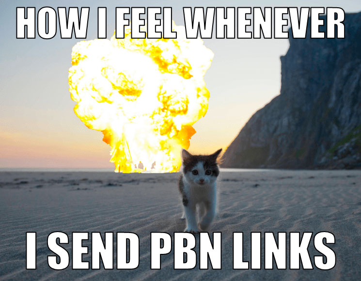 what it feels when sending pbn links meme